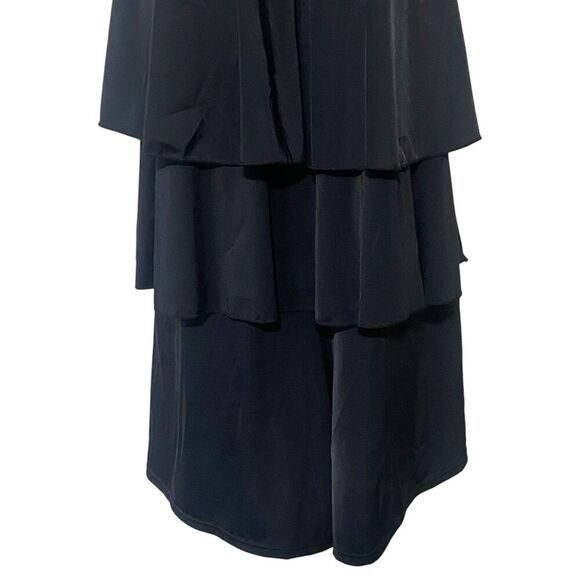 Fit 4 U Womens Size 20W Tiered Ruffle Swim Romper One Piece Swimsuit Black - Picture 3 of 14